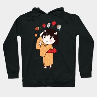 Chibi Anime Girl Bon Odori Summer Festival Hoodie